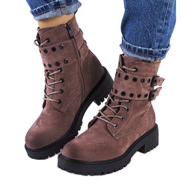 Brązowe traperki r.39 zdjęcie 1