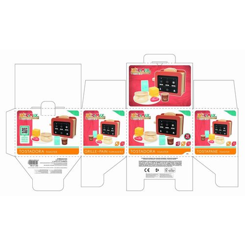 Zabawkowy toster Woomax 10 Części 18,5 x 12,5 x 7,5 cm (4 Sztuk) na Arena.pl