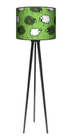 Lampa podłogowa - trójnóg drewniana duża - Czarna owca