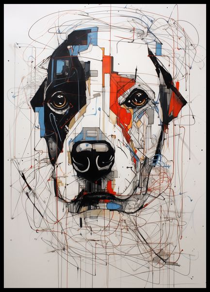 Plakat 50x70cm Przyrysowany Psiak zdjęcie 2