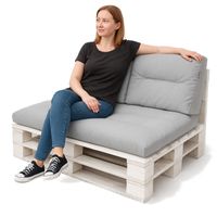 Zestaw poduszek na palety "Flora" 120x80cm wodoodporne do ogrodu, popielaty