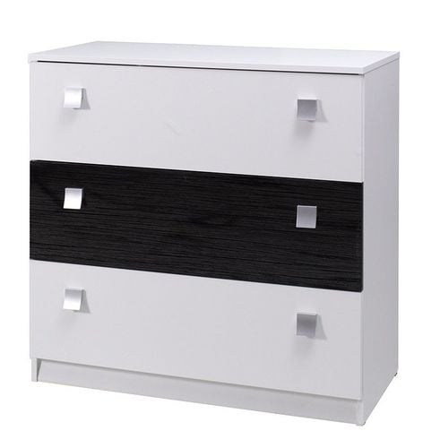 Komoda 3SZ LUX STRIPES - biała na Arena.pl