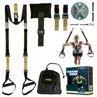 PASY TRX DO ĆWICZEŃ CROSSFIT + UCHWYT NA SUFIT NA KOTWY PRO ZESTAW HMS