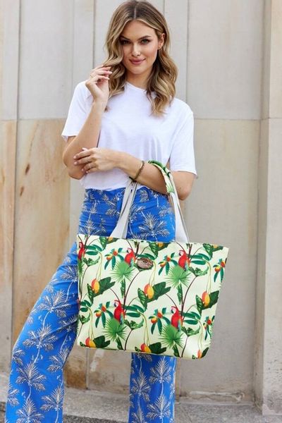 Torba Plażowa Duża Zapinana Na Zamek Torebka Shopper z Podszewką Piknik XXL zdjęcie 10