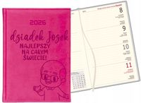 Kalendarz A6 2026 książkowy TYGODNIOWY GRAWER PREZENT DLA DZIADKA + IMIĘ