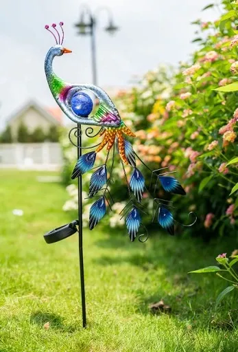 PAW METALOWA STATUETKA OZDOBNA DO OGRODU LED zdjęcie 4
