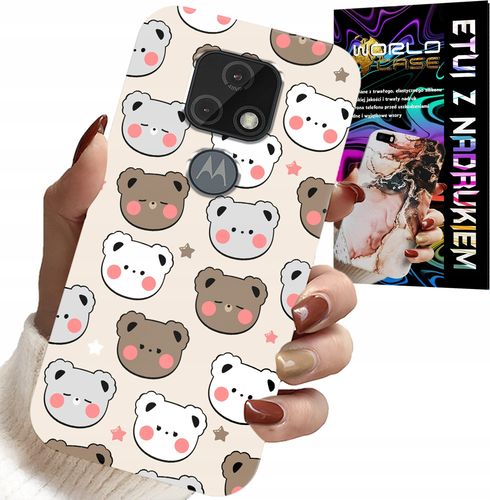 ETUI DO MOTOROLA MOTO E7 PLUS - MIŚ MISIE WZORY DLA NAJMŁODSZYCH + SZKŁO na Arena.pl