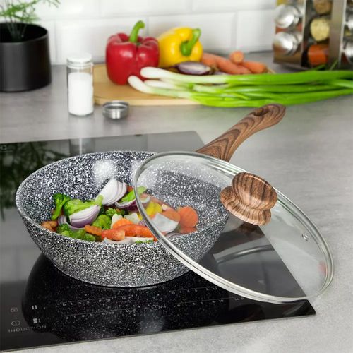 wok granitowy 28cm granit wood kinghoff kh-1584 na Arena.pl