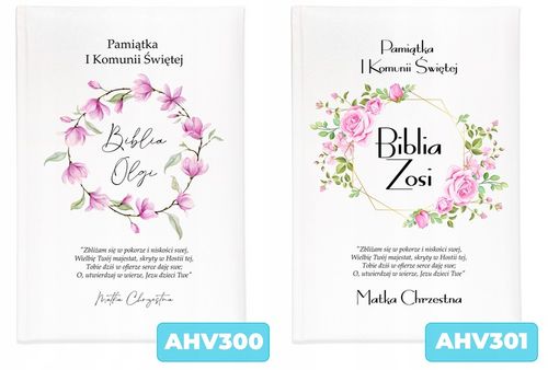 BIBLIA OBRAZKOWA Pamiątka KOMUNII ŚWIĘTEJ TWOJE IMIĘ PREZENT OD CHRZESTNEGO na Arena.pl