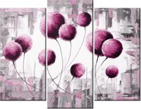 70 90CM OBRAZ 3 ELEM ABSTRAKCYJNE DMUCHAWCE FUKSJI ŚCIENNY DRUK PŁÓTNO