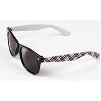 Okulary wayfarery NERDY kujonki - KRATKA czarno-różowa