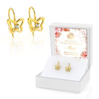 Srebrne kolczyki 925 pozłacane dla dla dziewczynki na komunię pamiątka