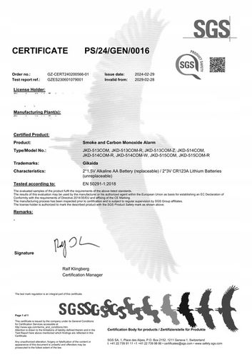 CZUJNIK CZADU DYMU TLENKU WĘGLA 2W1 CERTYFIKOWANY BEZPRZEWODOWY GŁOŚNY 85dB na Arena.pl