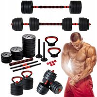 In_Stock Hantle bitumiczne 40kg 2x20kg uchwyty do pompek KETTLEBELL zestaw