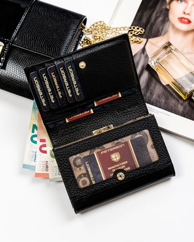 elegancki portfel damski ze wzorem wężowej skóry rfid - peterson na Arena.pl