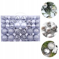 BOMBKI CHOINKOWE NIETŁUKĄCE OZDOBY ŚWIĄTECZNE ZESTAW BOMBEK 100szt SREBRNE