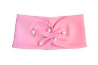 Pupill PEARL szeroka opaska prążkowana perełki różowa 48-50