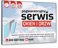 TABLICZKA REKLAMOWA szyld z dibondu nadruk 40x30 cm SERWIS OKIEN