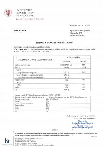OLEJ Z CZARNUSZKI 500ml 10,62! mg/g TYMOCHINONU zimnotłoczony NIERAFINOWANY na Arena.pl