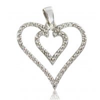 SREBRNY WISIOREK SERDUSZKO Z CYRKONIAMI PRÓBA SREBRA 925