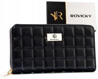 Portfel damski elegancki pojemny pikowany Rovicky prezent na mikołajki