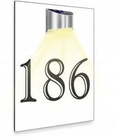 duża biała TABLICZKA lampka solarna ADRESOWA twój numer dibond 40x30