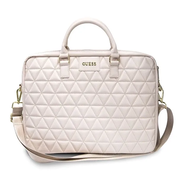 Torba Guess Quilted na laptopa 16" - różowa zdjęcie 1