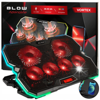 PODSTAWKA PODKŁADKA CHŁODZĄCA POD LAPTOPA REGULOWANA 9-17'' LED RGB 2x USB
