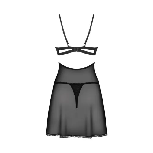 obsessive nutris babydoll xl/2xl - komplet koszulka i stringi, koronka na Arena.pl