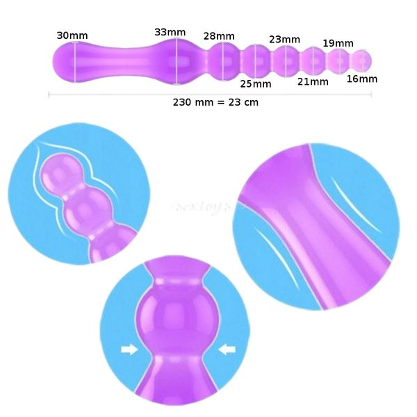 Żelowe Kulki Analne, Dwustronne Dildo Do Waginy Korek Analny 2In1 na Arena.pl