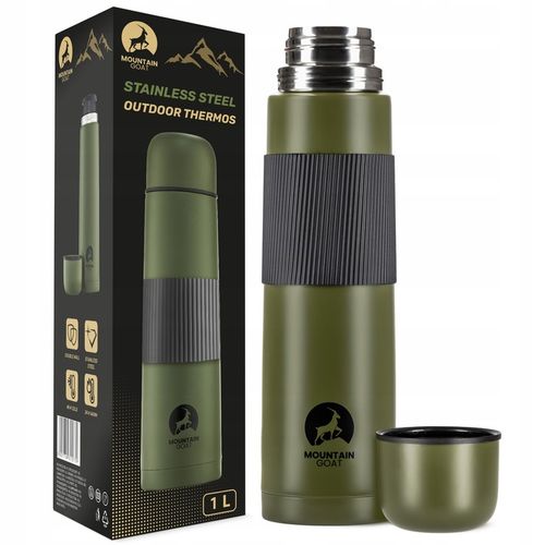 TERMOS TURYSTYCZNY NA HERBATĘ KAWĘ PRÓŻNIOWY SZCZELNY STAL NIERDZEWNA 1L na Arena.pl