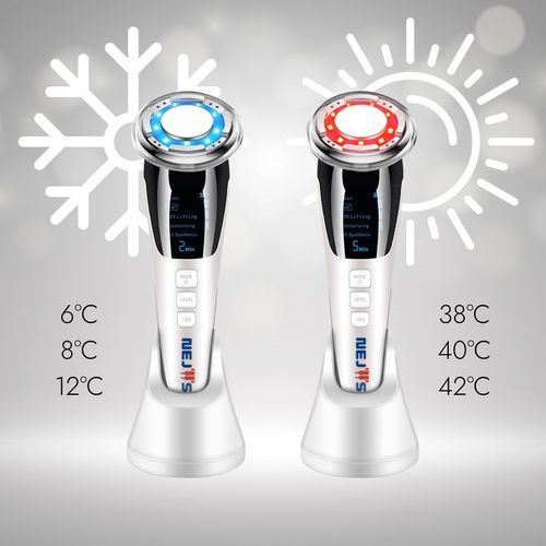 MEZOTERAPIA BEZIGŁOWA MASAŻER DO TWARZY EMS MASAŻ 5w1 LIFTING LED + GRATIS na Arena.pl