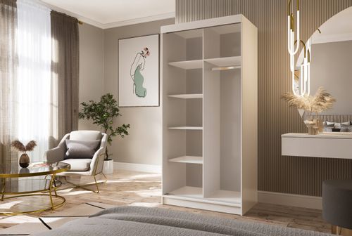 Szafa przesuwna dwudrzwiowa PARIS 100 cm biały matt na Arena.pl