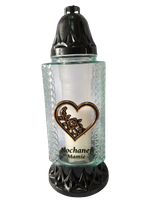 Znicz szklany "Kochanej Mamie"  z złotym sercem