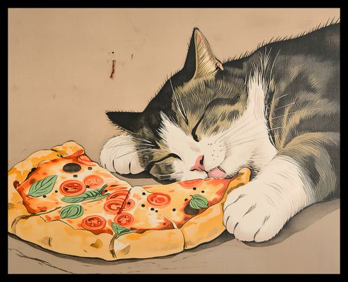 Plakat 50x40cm Pizza Dla Kota na Arena.pl