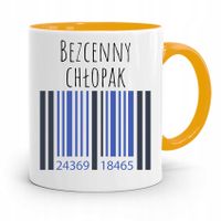 Kubek Żółty Prezent Dla Bezcennego Chłopaka Z Nadrukiem Ze Zdjęciem