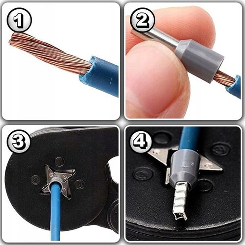 ZACISKARKA PRASKA DO KONEKTORÓW KOŃCÓWEK KABLI PRZEWODÓW + 1300 TULEJEK na Arena.pl