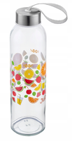 Butelka szklana na wodę soki Sophie 500 ml napis "juicy" owocowy nadruk
