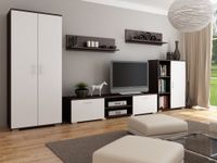 MEBLOŚCIANKA CALIFORNIA WENGE Z FRONTEM BIAŁYM