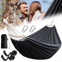 HAMAK, W ZESTAWIE ZESTAW DO ZAWIESZENIA, PRZENOŚNY HAMAK ODDYCHAJĄCY, DUŻY