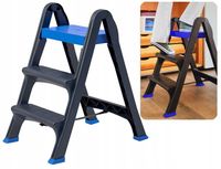 SOLIDNA WYTRZYMAŁA DRABINKA DRABINA 3 STOPNIE ROZKŁADANA DOMOWA do 130kg BM
