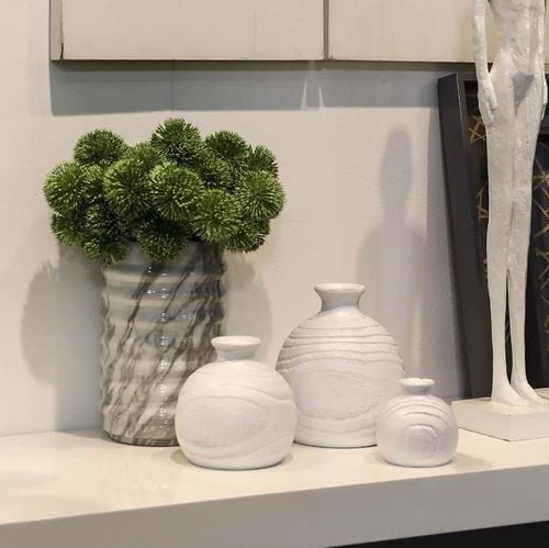 Drewniany Wazon Na Kwiaty Ręcznie Rzeźbiony Biały na Arena.pl