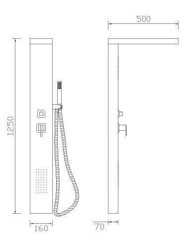 Stalowy panel prysznicowy Avan na Arena.pl