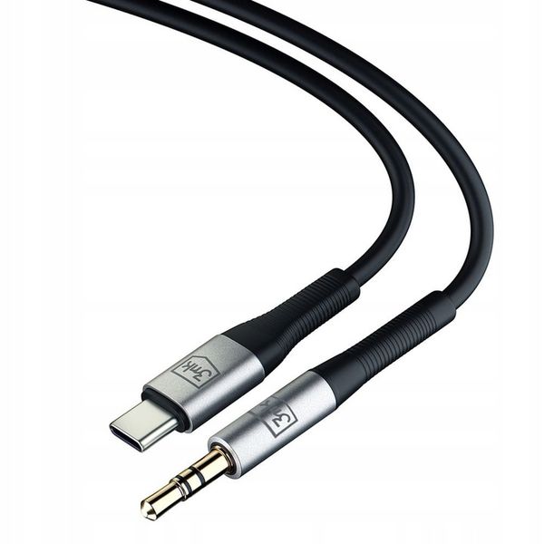 3mk Kabel AUX Cable minijack 3,5 mm - USB C 1 m zdjęcie 11