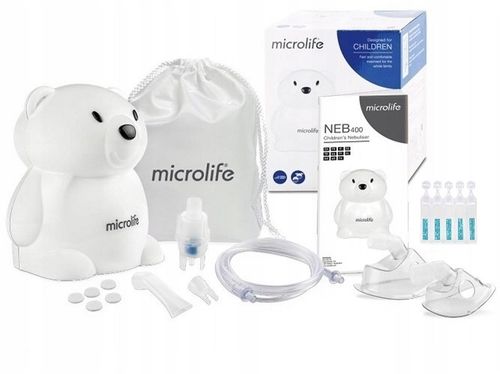 Inhalator NEBULIZATOR Microlife NEB 400 MIŚ CICHY DLA DZIECI NEB400 +SÓL na Arena.pl