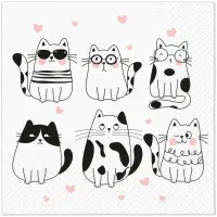 serwetki 3-war. meow hearts 33cmx33cm 20 szt.
