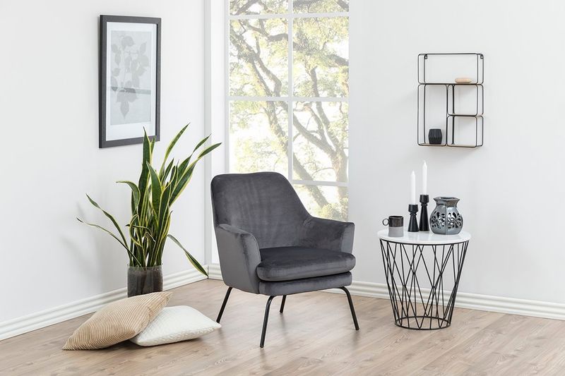 Fotel Chisa VIC Dark Grey tapicerowany zdjęcie 2