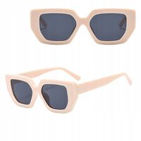 OKULARY PRZECIWSŁONECZNE filtr UV400 KREMOWE damskie męskie ETUI + ŚCIERKA