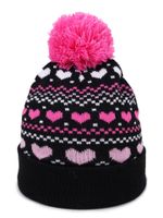 Czapka zimowa dziewczęca z pomponem serca 50-52 YOCLUB