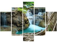 70 100CM OBRAZ 5 ELEM NAD WODOSPADEM DRUK PŁÓTNO